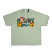 Oil Green Western Howdy Heifer With Charolais Cow Urban Heavy Tee - LillyAllenDesigns