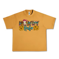 Peanut Butter Western Howdy Heifer With Charolais Cow Urban Heavy Tee - LillyAllenDesigns
