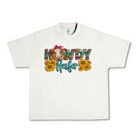 Pistachio Western Howdy Heifer With Charolais Cow Urban Heavy Tee - LillyAllenDesigns
