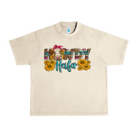 Sandshell Western Howdy Heifer With Charolais Cow Urban Heavy Tee - LillyAllenDesigns