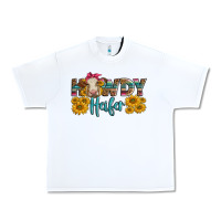 White Western Howdy Heifer With Charolais Cow Urban Heavy Tee - LillyAllenDesigns