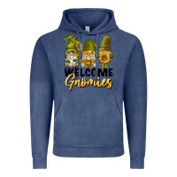 Vintage Denim welcome gnomies sunflowers Vintage Hoodie - BarkalooDesign