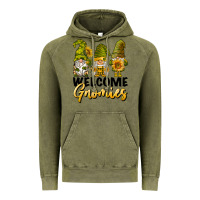 Vintage Olive welcome gnomies sunflowers Vintage Hoodie - BarkalooDesign