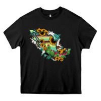 Black Mexico Map Heavy Core Tee - RanaPortraitStore