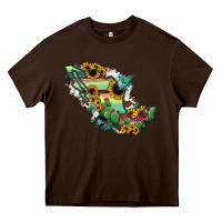Chocolate Brown Mexico Map Heavy Core Tee - RanaPortraitStore