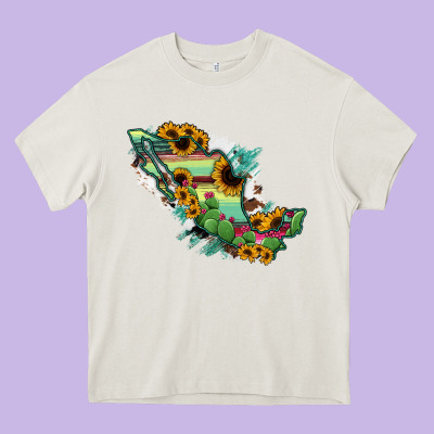 Mexico Map Heavy Core Tee Designed By Ranaportraitstore