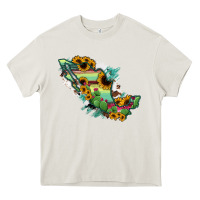 Cream Mexico Map Heavy Core Tee - RanaPortraitStore