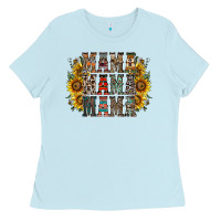 Baby Blue mama sunflower western Ladies Tee - RacoonDesign