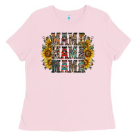 Bubblegum Pink mama sunflower western Ladies Tee - RacoonDesign