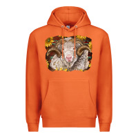Carrot merino ram with sunflowers Premium Hoodie - BarkalooDesign