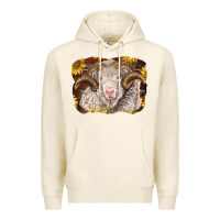 Tofu merino ram with sunflowers Premium Hoodie - BarkalooDesign