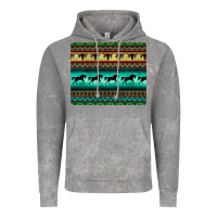 Cloud Rock turquoise horse and bullskull aztec  pattern Vintage Hoodie - BarkalooDesign