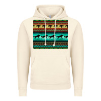 Vintage Artic turquoise horse and bullskull aztec  pattern Vintage Hoodie - BarkalooDesign