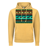 Vintage Mustard turquoise horse and bullskull aztec  pattern Vintage Hoodie - BarkalooDesign