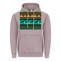 Vintage Zinc turquoise horse and bullskull aztec  pattern Vintage Hoodie - BarkalooDesign