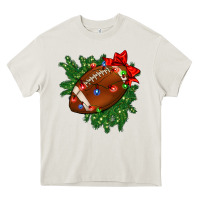 Cream american football christmas with lights and ribbon Heavy Core Tee - FaDigitalArtStudio