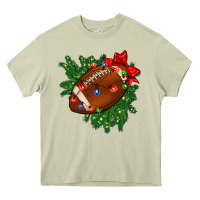 Mossy american football christmas with lights and ribbon Heavy Core Tee - FaDigitalArtStudio