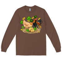 Chestnut st patricks day farm chicken rooster chick  shamrock gold Long Sleeve Tee - Artiststas