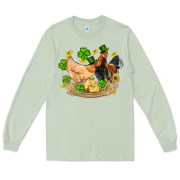 Matcha st patricks day farm chicken rooster chick  shamrock gold Long Sleeve Tee - Artiststas