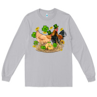 Moon Dust st patricks day farm chicken rooster chick  shamrock gold Long Sleeve Tee - Artiststas