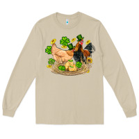 Mushroom st patricks day farm chicken rooster chick  shamrock gold Long Sleeve Tee - Artiststas