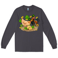 Smoke st patricks day farm chicken rooster chick  shamrock gold Long Sleeve Tee - Artiststas