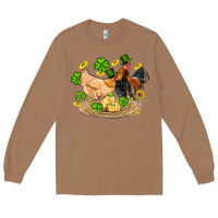 Toasted Coconut st patricks day farm chicken rooster chick  shamrock gold Long Sleeve Tee - Artiststas