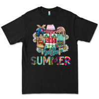 Black Hello Summer Premium Tee - CowhideDigitalArt