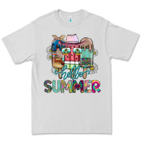 Dove Grey Hello Summer Premium Tee - CowhideDigitalArt