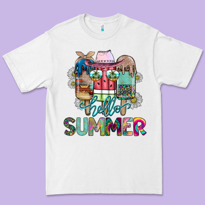 Hello Summer Premium Tee Designed By Cowhidedigitalart