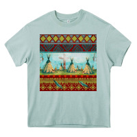 Arona teepe tent dreamcatcher totem pole seamless patter Heavy Core Tee - FaDigitalArtStudio