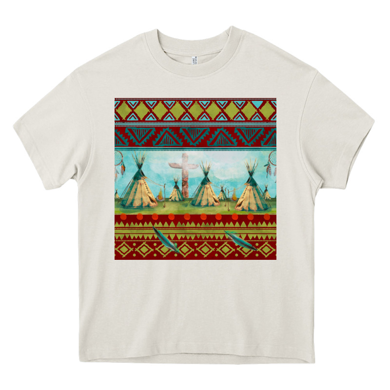 Teepe Tent Dreamcatcher Totem Pole Seamless Patter Heavy Core Tee by FaDigitalArtStudio | Teevron