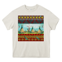 Cream teepe tent dreamcatcher totem pole seamless patter Heavy Core Tee - FaDigitalArtStudio