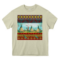 Mossy teepe tent dreamcatcher totem pole seamless patter Heavy Core Tee - FaDigitalArtStudio