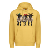Antique Gold 3 sheeps suffolk ewe with bandana Premium Hoodie - BarkalooDesign