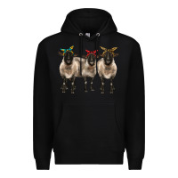 Black 3 sheeps suffolk ewe with bandana Premium Hoodie - BarkalooDesign