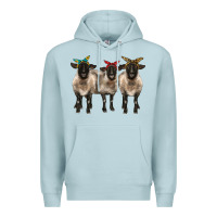 Blue Mist 3 sheeps suffolk ewe with bandana Premium Hoodie - BarkalooDesign