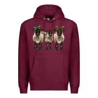 Burgundy 3 sheeps suffolk ewe with bandana Premium Hoodie - BarkalooDesign