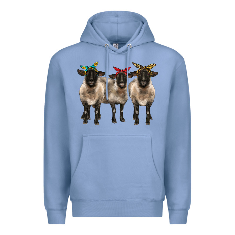 3 Sheeps Suffolk Ewe With Bandana Premium Hoodie by BarkalooDesign | Teevron