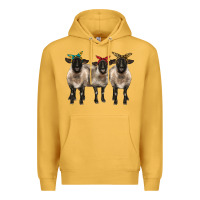 Mustard 3 sheeps suffolk ewe with bandana Premium Hoodie - BarkalooDesign