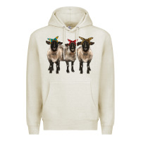 Oatmeal Heather 3 sheeps suffolk ewe with bandana Premium Hoodie - BarkalooDesign