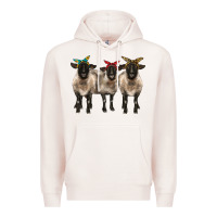 Pale Pink 3 sheeps suffolk ewe with bandana Premium Hoodie - BarkalooDesign