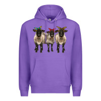Purple 3 sheeps suffolk ewe with bandana Premium Hoodie - BarkalooDesign
