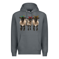 Rock 3 sheeps suffolk ewe with bandana Premium Hoodie - BarkalooDesign