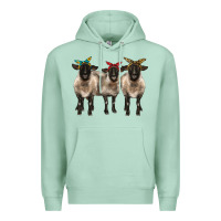 Seafoam 3 sheeps suffolk ewe with bandana Premium Hoodie - BarkalooDesign