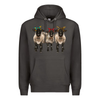 Smoke 3 sheeps suffolk ewe with bandana Premium Hoodie - BarkalooDesign