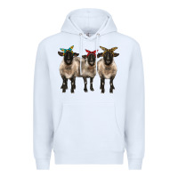 White 3 sheeps suffolk ewe with bandana Premium Hoodie - BarkalooDesign