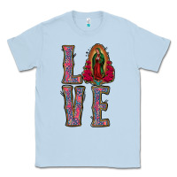 Dusty Blue Love Lady Of Guadalupe Classic Tee - Jasminsmagicworld