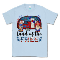 Dusty Blue land of the free caravan gnomies Classic Tee - BarkalooDesign