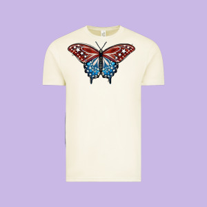 Patriotic American Butterfly Vintage Tee Designed By Lillyallendesigns